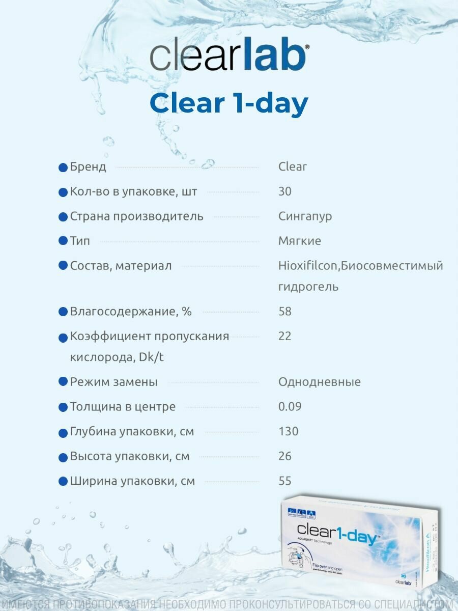 Clearlab Clear 1-day (30 линз) SPH -3.00 BC 8.7