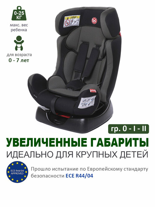 Автокресло группа 0/1/2 (до 25 кг) Babycare Nika, черный карбон