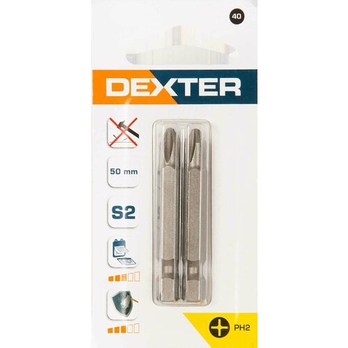 Бита крестовая Dexter XM40DT-3 PH2x50 мм, 2 шт.