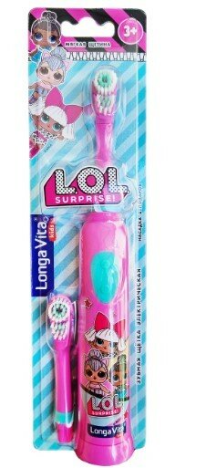 Набор из 3 штук Электрическая детская зубная щетка Longa Vita L.O.L Surprise! Ротационная, 2 насадки, от 3х лет (арт