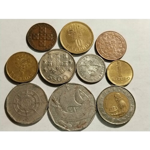 Коллекция монет Португалии 10 штук без повторов по типу. Из обращения.