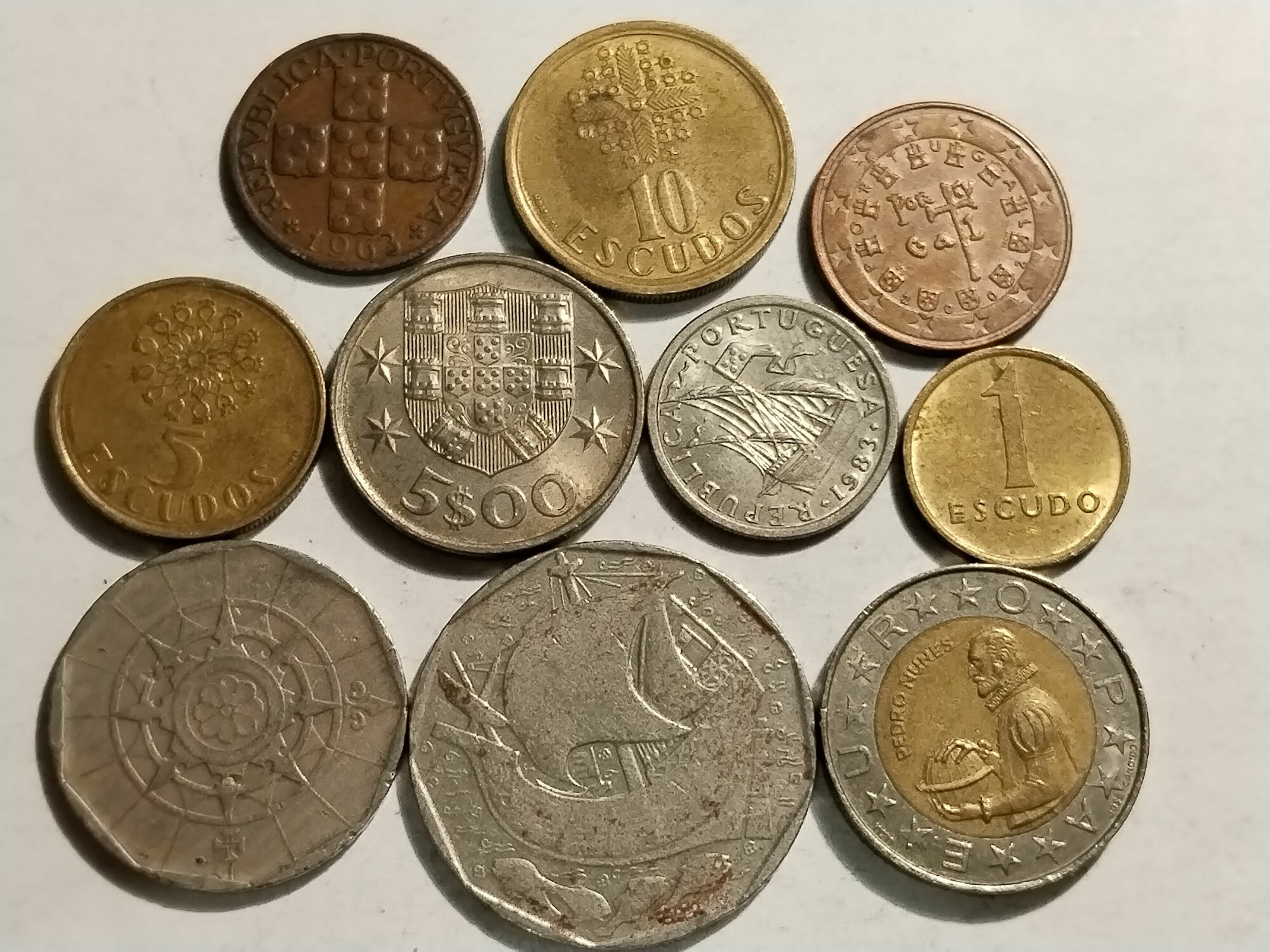 Коллекция монет Португалии 10 штук без повторов по типу. Из обращения.