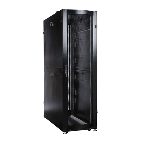 ЦМО Шкаф серверный напольный 48U (600 х 1200) дверь перфорированная, задние двойные перфорированные, цвет черный ШТК-М-48.6.12-48АА-9005 шкаф серверный цмо 27u 600 800 дверь стекло цвет черный штк м 27 6 8 1ааа 9005