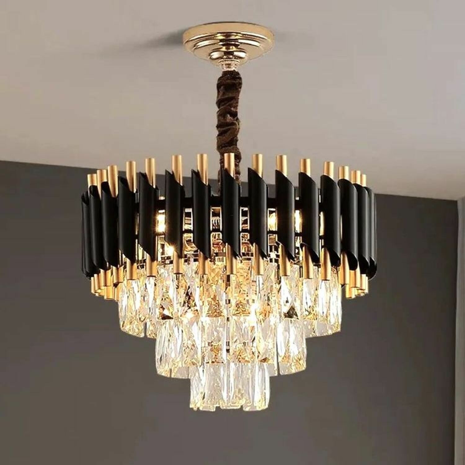 фото Люстра хрустальная подвесная BRUNO VENTO Lanbos/99001-400(BKGD)