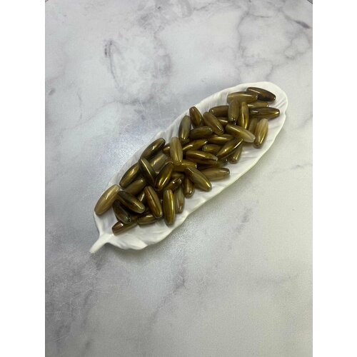 Акриловые бусины Вытянутый Овал коричневый для рукоделия 500гр.