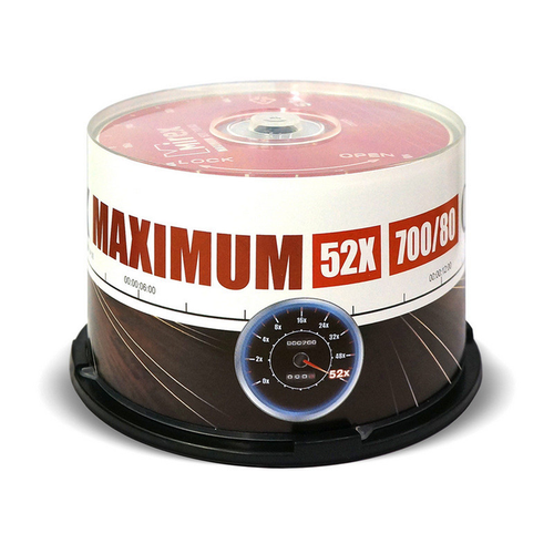 CD-R Mirex Носители информации CD-R, 52x, Mirex Maximum, Cake/50, UL120052A8B