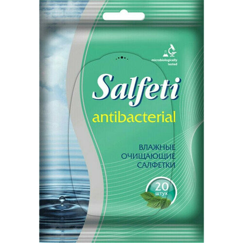 Влажные салфетки Салфетки влажные Salfeti для рук антибактериальные 3 пачки по 20 шт 387₽