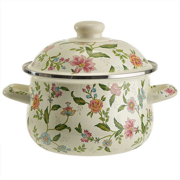 Кастрюля эмалированная 2 л. MetaLLoni EM-1505 Прованс из нержавеющей стали