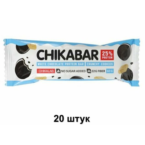 протеиновый батончик chikalab 25% 60 г кокос шоколад Chikalab Батончик протеиновый Белый шоколад, 60 г, 20 шт