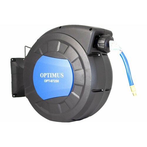 Шланг пневматический PVC армированный на катушке OPTIMUS (15м; 10x16 мм; 20 бар) OPT-97250 пневматический армированный шланг optimus opt 97250