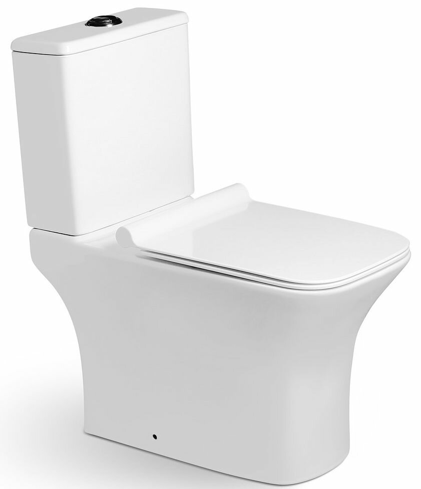 фото Унитаз напольный, безободковый, сиденье микролифт SantiLine SL-5023