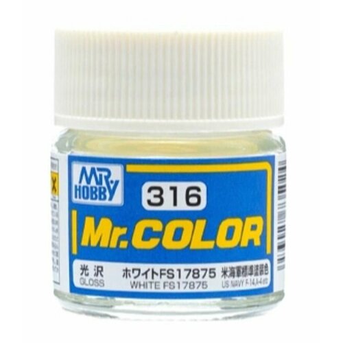 gunze sangyo mr hobby разбавитель mr color leveling thinner 400 мл выравнивающий Mr.Color Краска эмалевая цвет Белый FS17875, 10мл