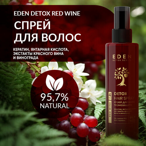 Спрей для волос термозащита EDEN DETOX с экстрактом красного вина 200 мл