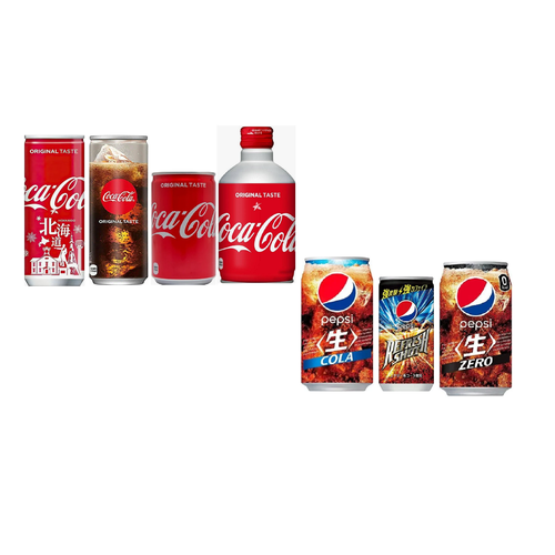 Набор газированных напитков Pepsi и Coca Cola ,(7 шт.). Япония