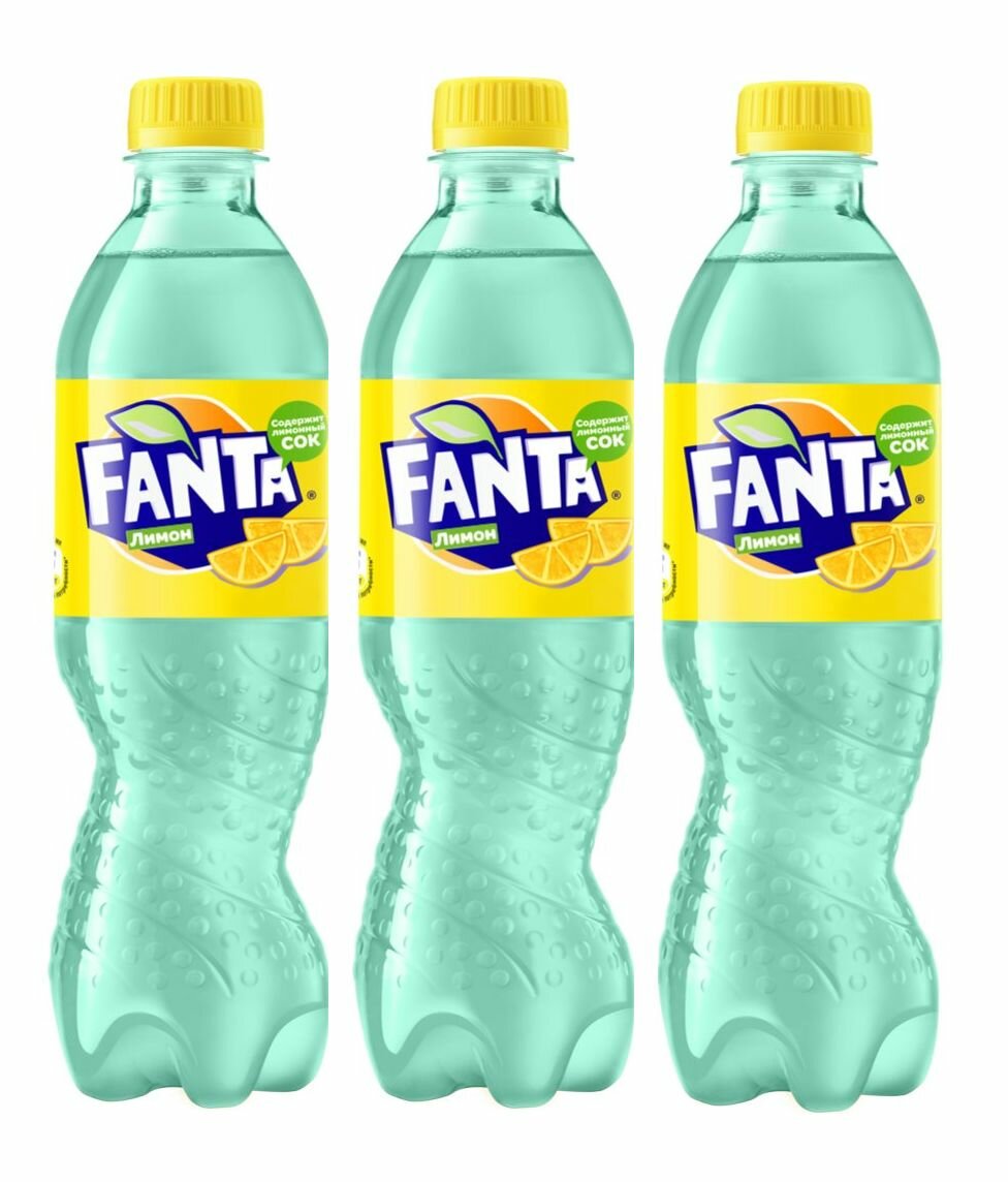 Набор из газированных напитков Fanta Lemon (Лимон) 3 шт по 05 л