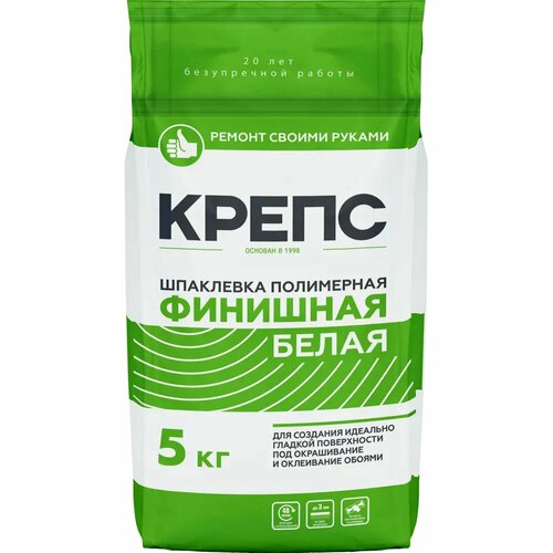 Шпаклёвка Крепс полимерная финишная 5 кг белый 1891₽