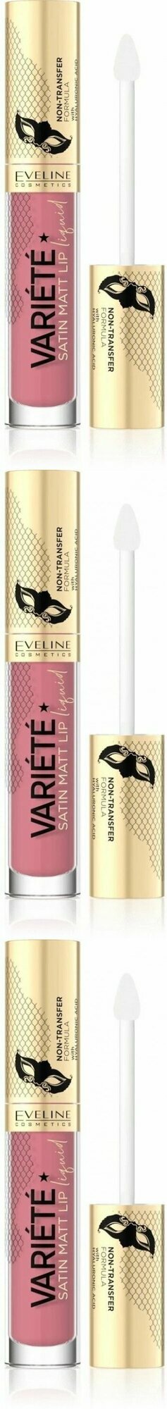 Eveline Cosmetics Губная помада Variete Perfect Matte Lip Ink, жидкая, матовая, с гиалуроновой кислотой, № 14, 3 шт.