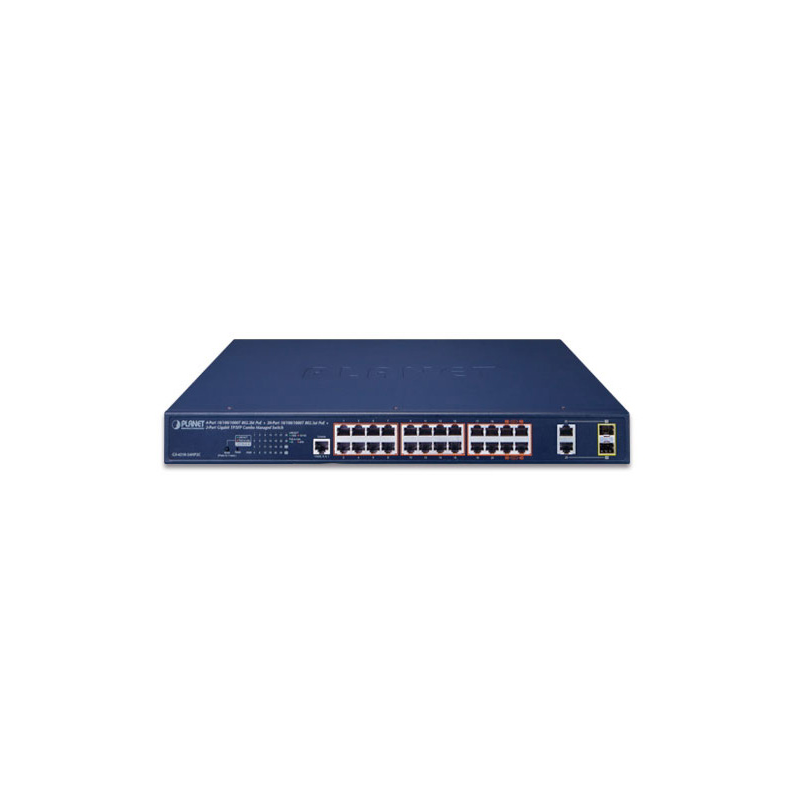 Коммутатор/ PLANET GS-4210-24HP2C IPv6/IPv4,4-Port 10/100/1000T 802.3bt 95W PoE + 20-Port 10/100/1000T 802.3at PoE + 2-P