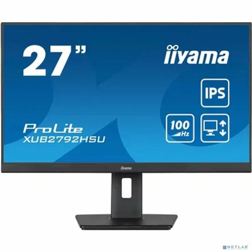 IIYAMA Монитор LCD IIYAMA 27' XUB2792HSU-B6 IPS 1920x1080 100Hz 0.4ms 250cd HDMI DisplayPort USB M/M HAS Pivot чёрный