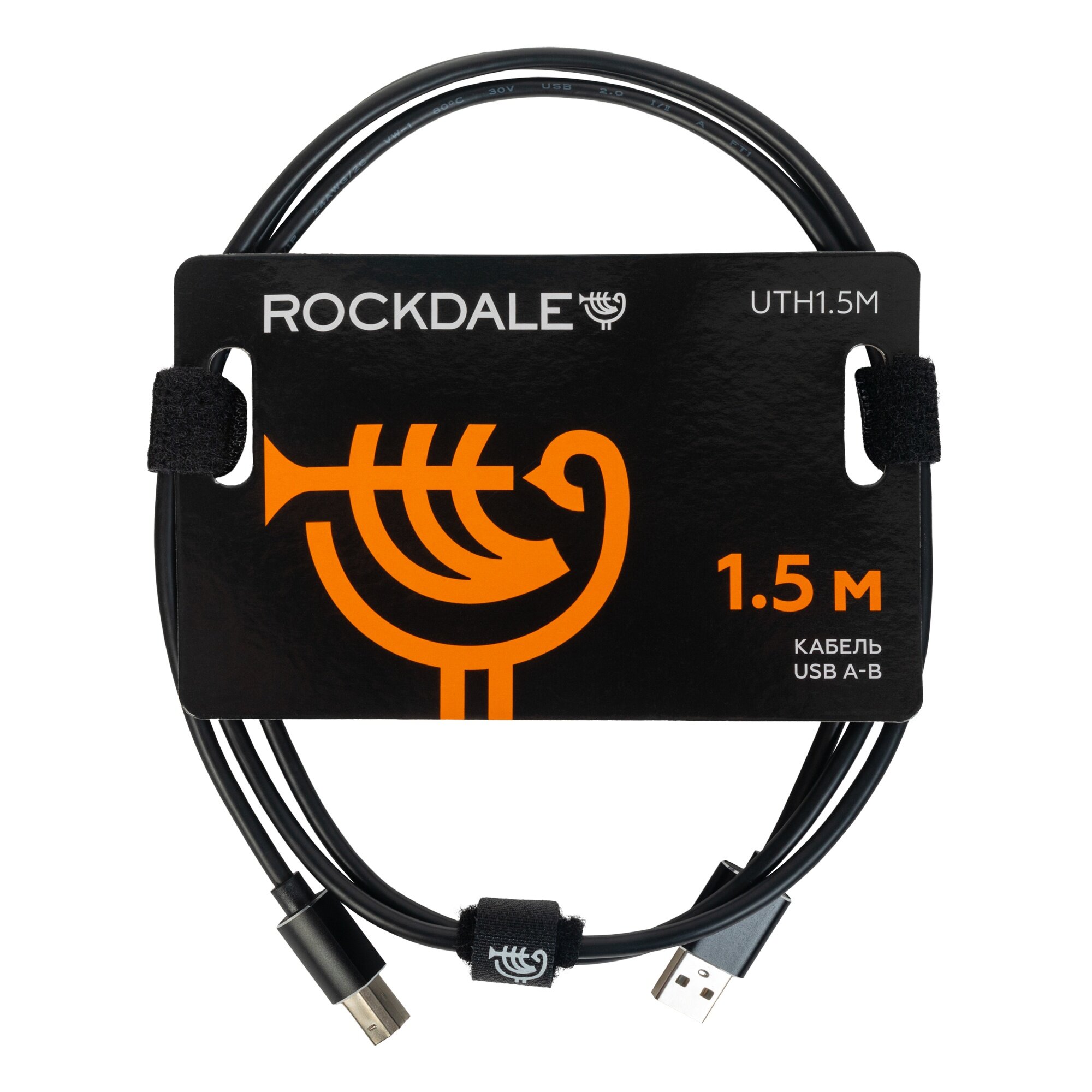 Кабель USB-A - USB-B ROCKDALE UTH1.5M, 1.5м (прямой-прямой)