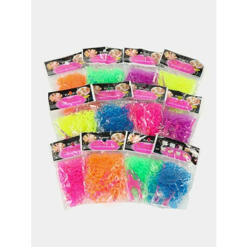 Набор резинок для плетения 2100 штук 6 штук Форма Звезда 349₽