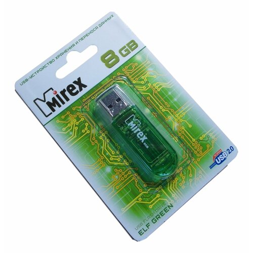 Флешка 8 ГБ USB Mirex Elf Green
