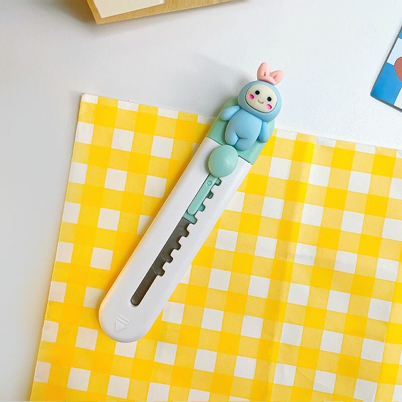 Нож канцелярский с зажимом "Пупсик", 9 мм, пастельные цвета