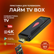 Лайм TV Box X96 S400 / Андроид ТВ приставка c WI FI/ 4К / Смарт ТВ / Медиаплеер 2/16Гб / + 300 ТВ-каналов бесплатно /приставка для цифрового тв
