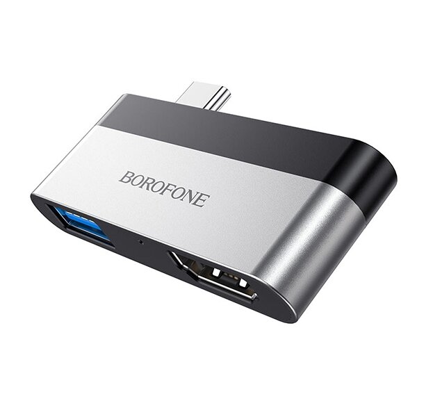 Переходник для Macbook Borofone DH2 Type-С to USB/HDMI Silver