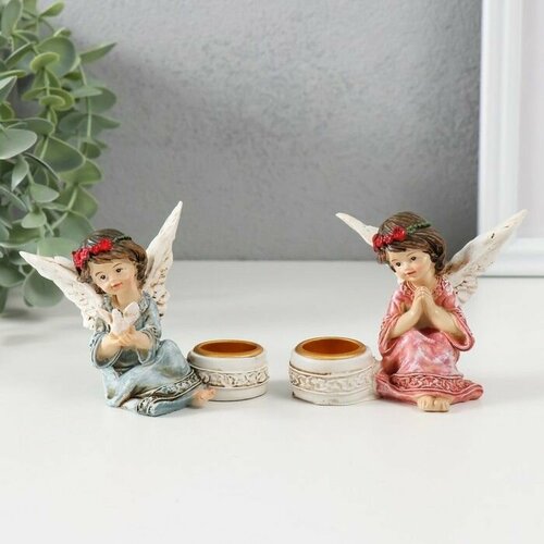 Подсвечник полистоун на 1 свечу Ангел в платье с венком d-22 см 72х87х55 см 866₽