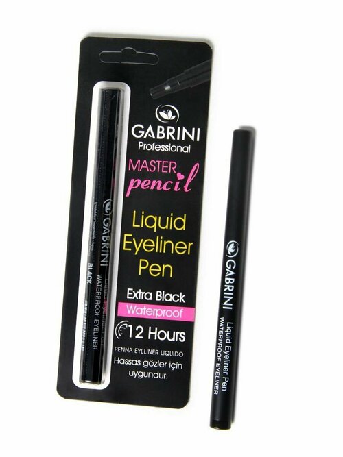 Жидкая подводка для глаз Gabrini Master pencil лайнер черный, водостойкий, фломастер маркер для глаз