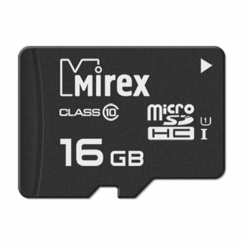 Карта памяти Mirex microSDHC 16Gb (UHS-I, U1, class 10) (13612-MCSUHS16) комплект 5 штук карта памяти mirex microsdhc 32gb uhs i u1 class 10 13612 mcsuhs32
