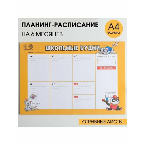 Планинг-расписание школьника А4, 30 л Школьные будни