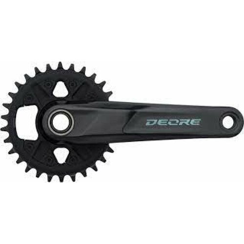 манетка триггер shimano deore m6100 12 ск хомут на руль с индикатором Система Shimano Deore FC-M6100-1, 1x12 ск, 175 мм/, 30T, без каретки Черный