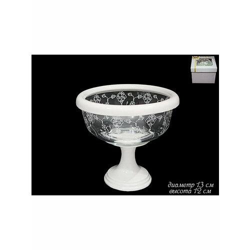 Конфетница на ножке Lenardi, стеклянная, 13 см