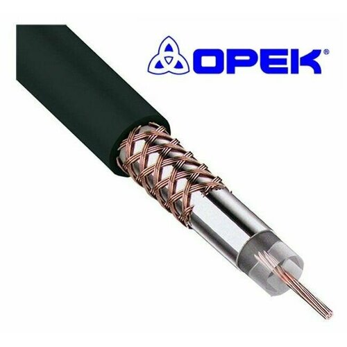 Кабель коаксиальный OPEK RG-58U 75 Ом телевизионный черный 10 м 440₽