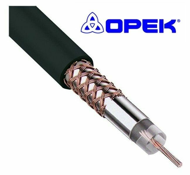 фото Кабель коаксиальный OPEK RG-58U (75 Ом) телевизионный черный, 10 м