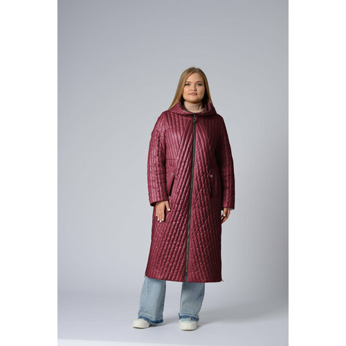 Пальто Karmelstyle, размер 50, вишня пальто пиджак studio 29 демисезонное силуэт прямой средней длины размер m серый