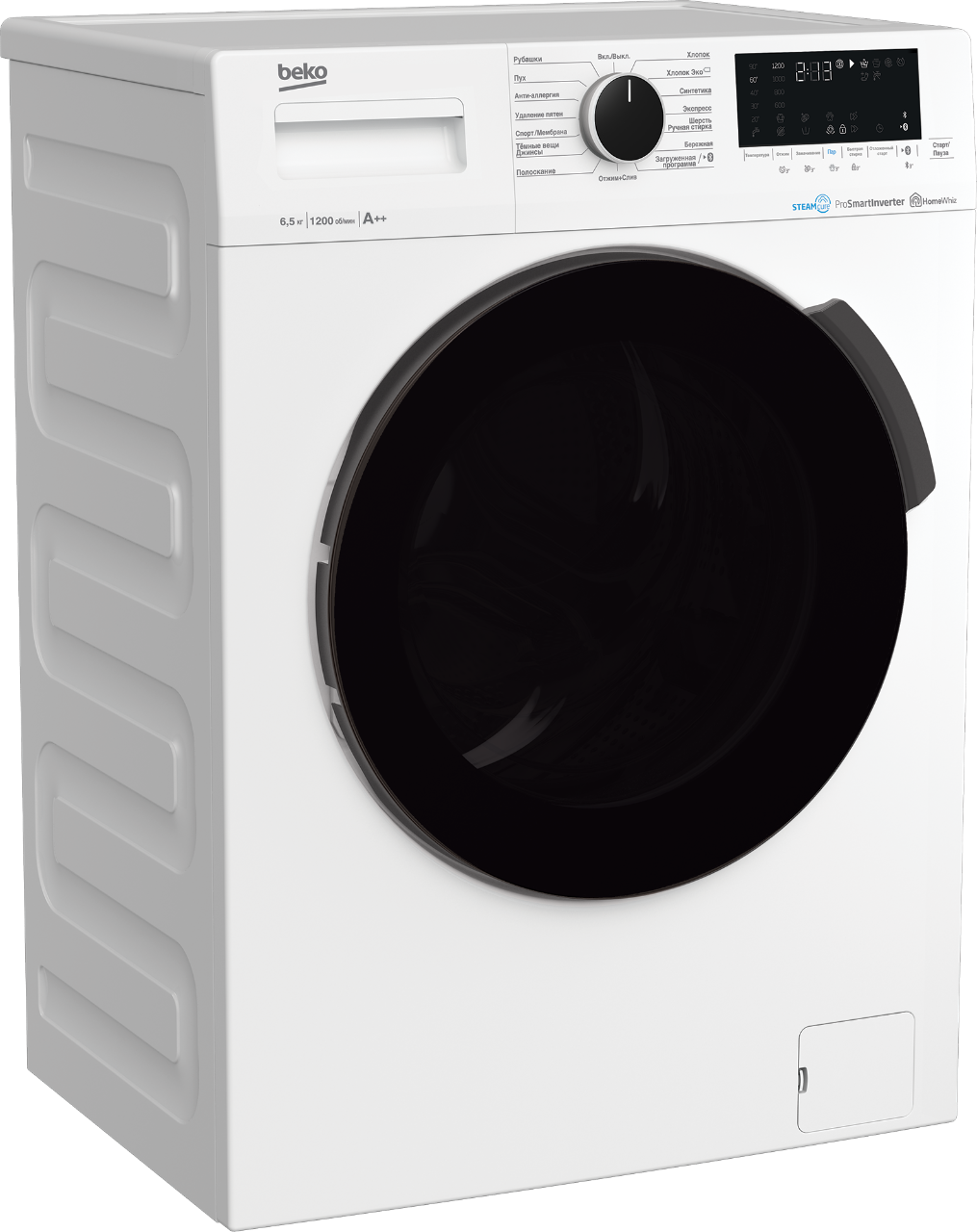 Стиральная машина Beko WSPE6H616W, инвертор, пар, wi-fi,6.5кг