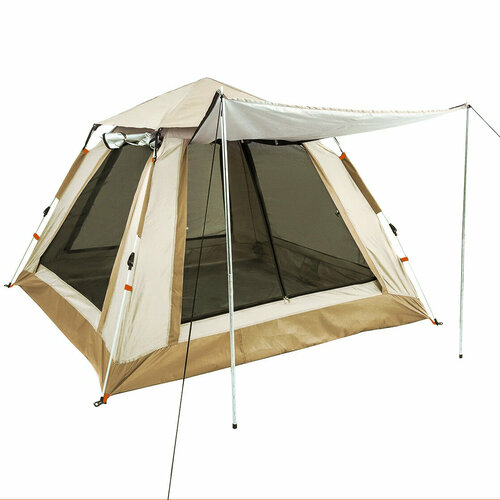 палатка туристическая печора 4 зонтичного типа 320 275 175 см бежевая Палатка туристическая Печора-3 зонтичного типа, 240*240*155 см бежевая