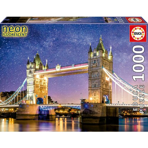 Пазл Educa 1000 деталей: Тауэрский мост, Лондон (неоновый) пазл royaumann 1000 деталей тауэрский мост