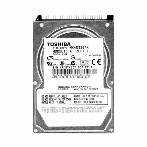 Жесткий диск Toshiba HDD2D10 40Gb 5400 IDE 25 HDD 7010₽