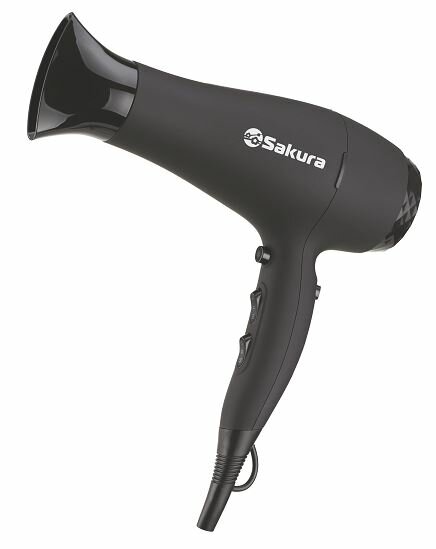 Фен Sakura SA-4041BK Premium 2200-2400Вт 3 темп. нагрева, ионизация, 2 скор, покрытие Soft Touch