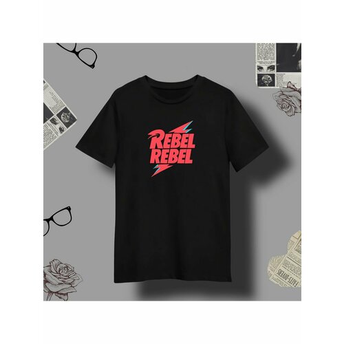 Футболка дэвид боуи rebel rebel, размер S, черный мужская футболка dime rebel чёрный размер s