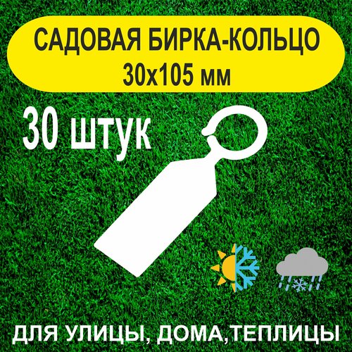 Садовая бирка-кольцо 30х105мм. с удобным креплением. 30штук маркер для растений белый плагин табук цветочный прайс дисплей садовый знак столб садовые этикетки плоские этикетки цветочная бирка