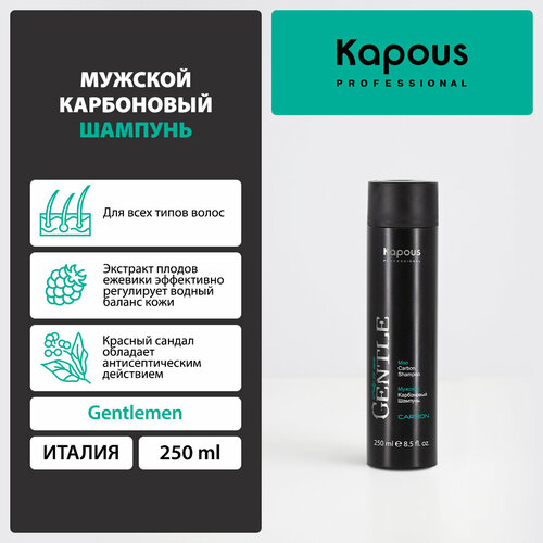 мужской карбоновый шампунь kapous gentlemen 250 мл Kapous шампунь Gentlemen Carbon, 250 мл