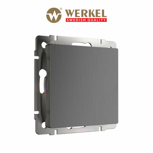фото Заглушка в подрозетник werkel w1159204 графит рифленый ip20