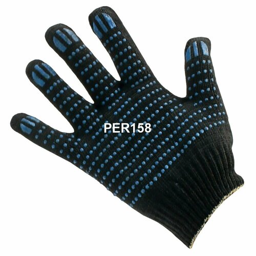 Перчатки х/б с ПВХ Точка 5н 10 класс (чёрные) Motorherz PER158 перчатки трикотаж пвх точка s чёрные