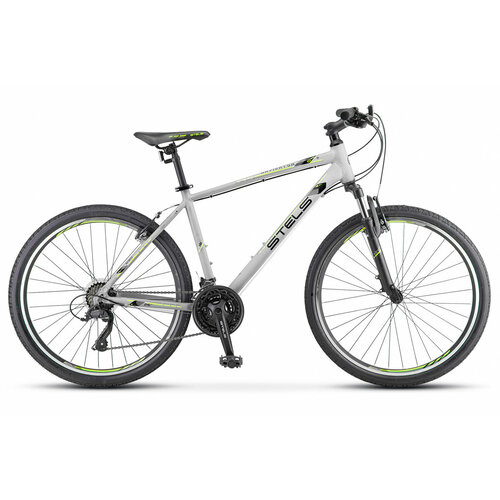 Горный велосипед Stels Navigator 590 V 26 K010 (2020) серебристый 18 горный велосипед stels navigator 590 v k010 2023 18 бордово салатовый 165 182 см