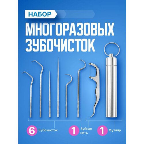 Набор многоразовых карманных зубочисток